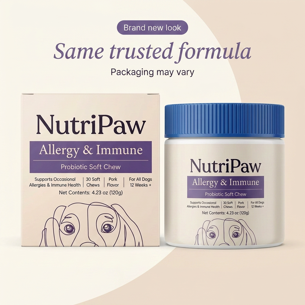 NutriPaw.® Allergy & Immune Probiotic Soft Chews for Dogs – 30 Chews
