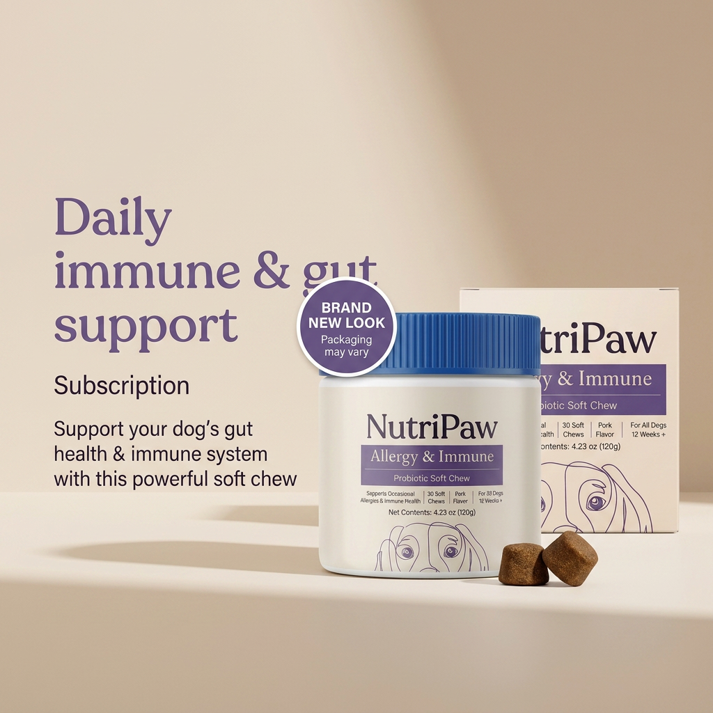 NutriPaw.® Allergy & Immune Probiotic Soft Chews for Dogs – 30 Chews