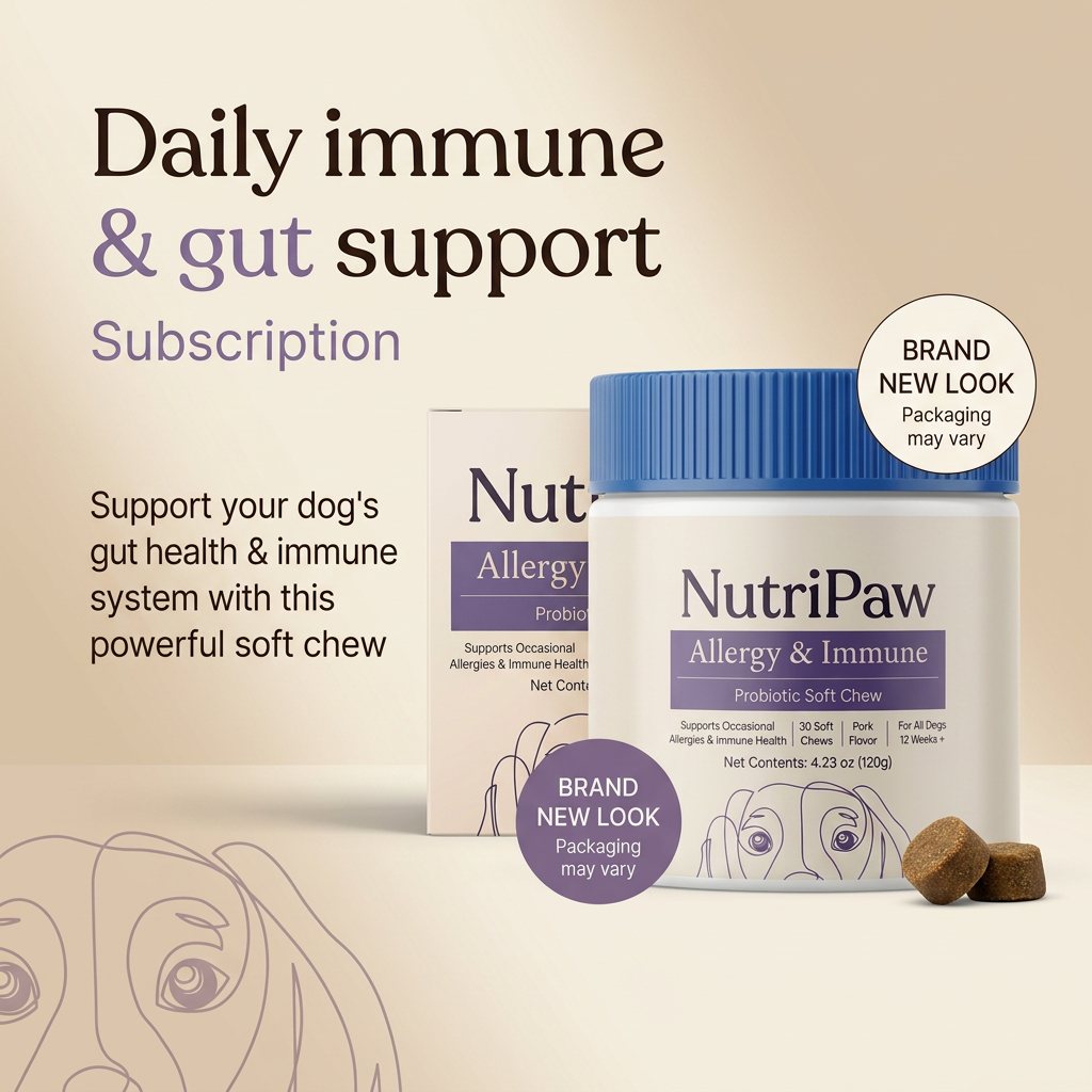 NutriPaw.® Allergy & Immune Probiotic Soft Chews for Dogs – 30 Chews