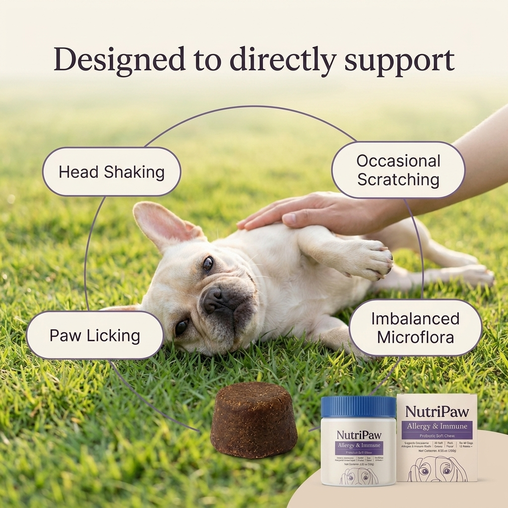 NutriPaw.® Allergy & Immune Probiotic Soft Chews for Dogs – 30 Chews