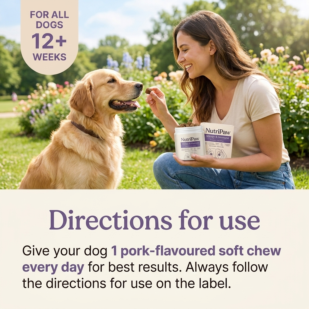 NutriPaw.® Allergy & Immune Probiotic Soft Chews for Dogs – 30 Chews